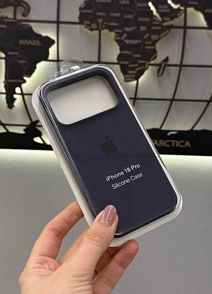 Чохол silicone case з мікрофіброю для iphone 18 pro, якісний чохол-бампер з мікрофіброю для айфон 18 про ( синій)
