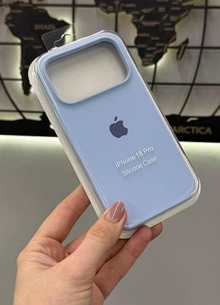 Чохол silicone case з мікрофіброю для iphone 18 pro, якісний чохол-бампер з мікрофіброю для айфон 18 про (блакитний)