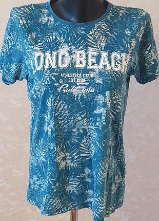 Хлопковая футболка lc waikiki с пальмами long beach на мальчика 11 12 лет ростом 152