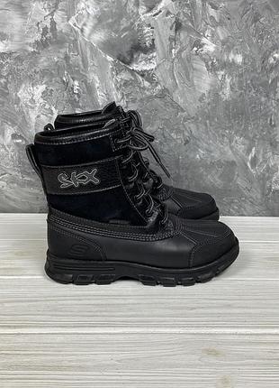 Кожаные ботинки skechers water resistant 34/21.5 см