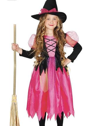 Відьма відьмочка halloween пишне карнавальне плаття з ковпаком чарівника на 7-10 років