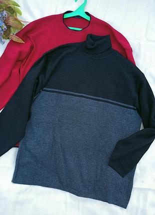 Теплий напіввовняний светр із високою горловиною, xl-3xl.