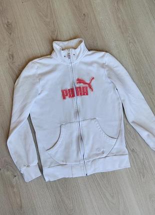 Жіноча вінтажна спортивна кофта олімпіка пума біла розмір s xs puma