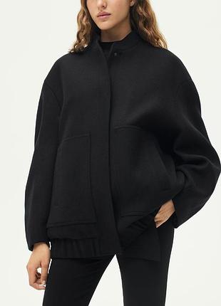 Шикарный бомбер пальто из шерсти zara