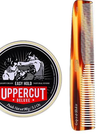 Набор для укладки волос uppercut deluxe: крем easy hold 90 г, гребень ct5 tortoise comb