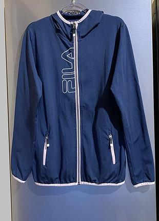 Fila 164 розмір s зріст спортивна кофта синя олімпійка на блискавці з капюшоном