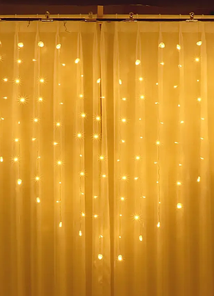 Гирлянда штора сердце 138 led 8режимов