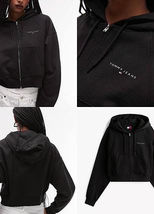 Жіночий худі на змійці оверний  на флісі tommy jeans, оригінал🔥
