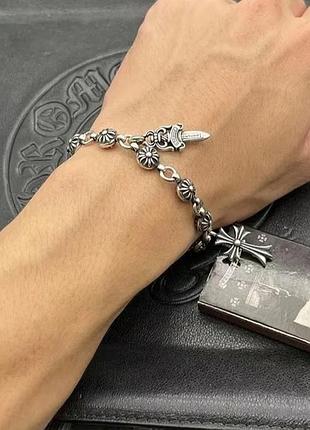 Брендовий регульований браслет chrome hearts з кинджалами та хрестом
