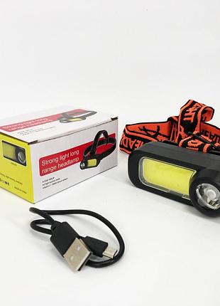 Налобный фонарь с линзой wh-1707-xpe+cob, головной фонарь аккумуляторный светодиодный мощный us-49
