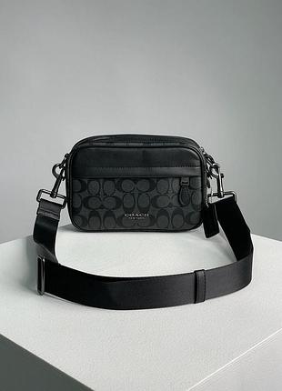 Сумка coach new york чоловіча / жіноча | стильна брендова сумка через плече