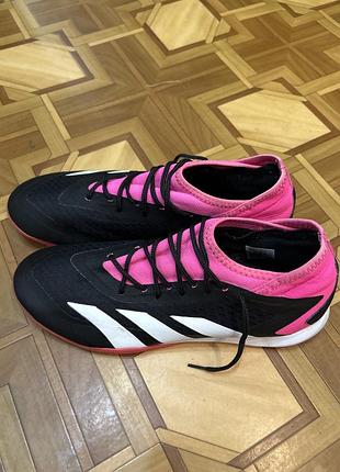 Футзалки чоловічі adidas predator чорні, рожеві, розмір 44