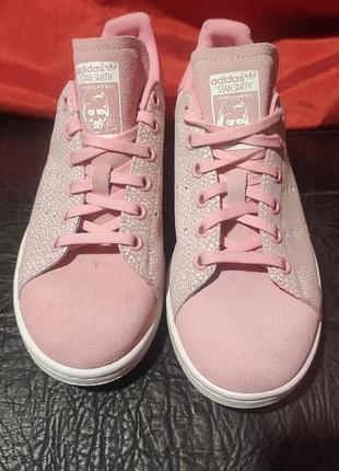 Стильные женские розовые кроссовки adidas stan smith