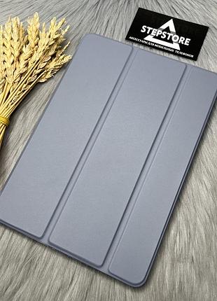 Чехол книжка smart case для ipad 7 / 8 / 9 (10.2) под кожу силиконовый противоударный магнитный серо-голубой