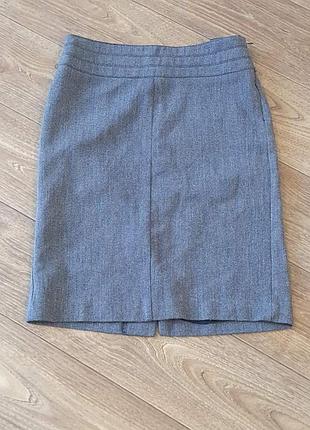 Классическая серая юбка-карандаш mango suit с высокой посадкой, р. 36 (s / наш 42-44)