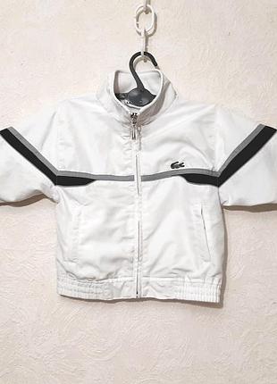Lacoste куртка ветровка белая на молнии на подкладке на девочку 2-3года