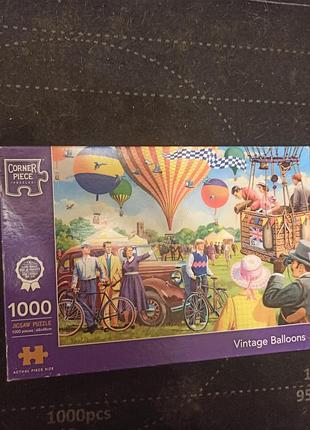 Пазл «vintage balloons» на 1000 деталей від бренду corner piece puzzles, дуже гарна якість,