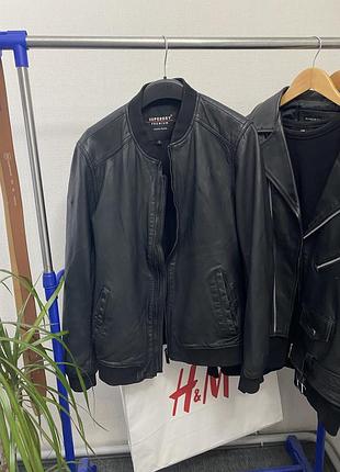 Куртка superdry real leathers шкіряна бомбер стильний актуальний 3