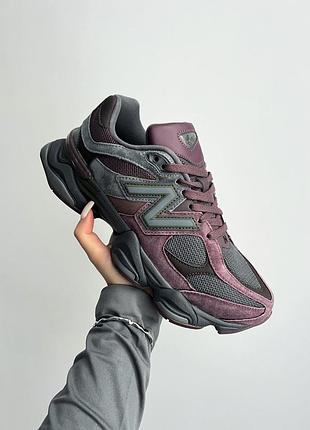 Стильні чоловічі та жіночі кросівки new balance 9060 truffle rich earth бордові з графітовим