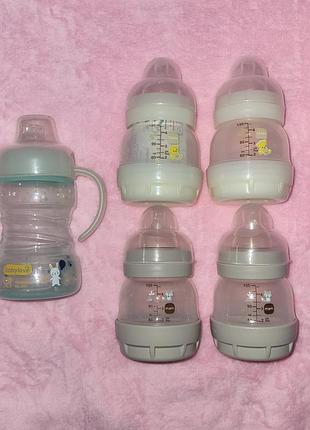 Набір пляшечок mam anti-colic та поїлка babylove