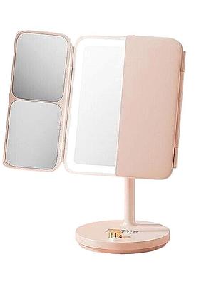 Зеркало для макияжа xiaomi jordanled table folding cosmetic mirror pink