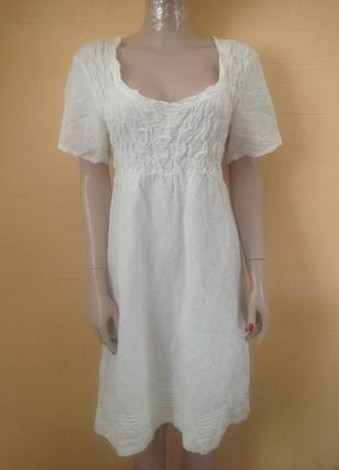 Скидка#льняное платье#белое платье#натуральное платье#платье лён#для беременных#