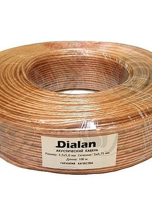 Кабель акустичний 2х2.0 100м прозорий "dialan" cca