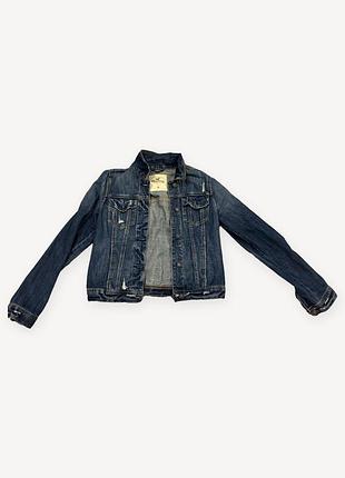 Джинсова куртка hollister жіноча, р. m, синя, 100% бавовна