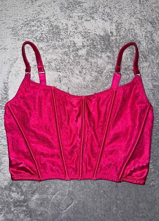 Корсетный топ малинового цвета (корсет-бюстье) от бренда primark