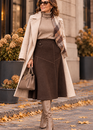 Gerry weber • элегантная тёплая юбка миди • 37% шерсть • eur 40 / укр. 46