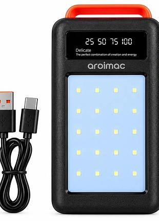 Power bank aroimac 56-68 80000 mah черный • внешний аккумулятор aroimac 56-68 80000 mah с led-фонарем и цифровым индикатором