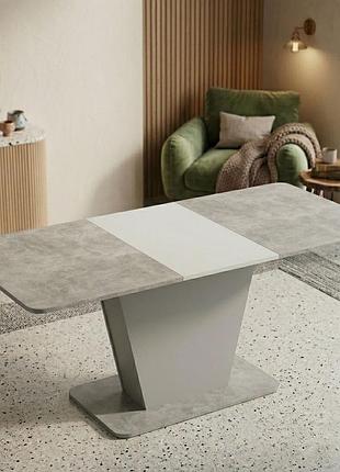 Стол раздвижной неман клайд бетон/белый (nem-121057)