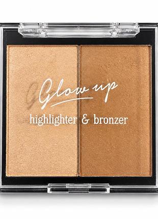Палетка glow up highlighter & bronzer — світлі шимерні відтінки