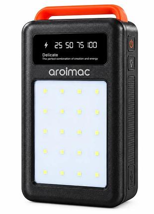 Power bank aroimac 69-88 100000 mah черный • внешний аккумулятор aroimac 69-88 100000 mah с led-фонарем и цифровым индикатором
