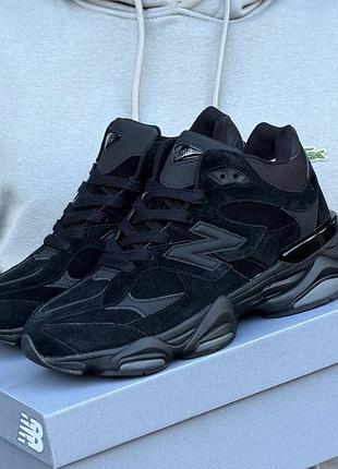 Кросівки чоловічі new balance 9060 чорні з хутром