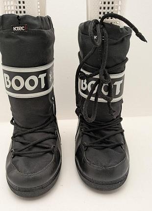 Чорні зимові чоботи-місяцеходи ktec (moon boot), розмір 35–37