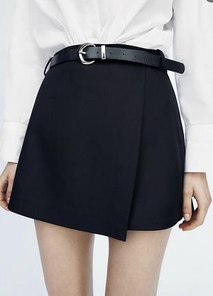 Міні-спідниця-шорти жіноча zara чорна