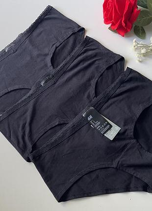 3 шт набір чорних сліпів трусики h&m