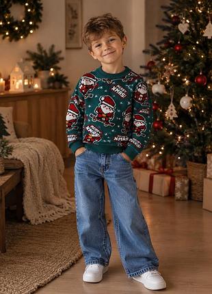 Новогодний свитер кофта merry christmas на 5-6 лет