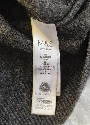 Светр чоловічий m&s вовняний сірий 3