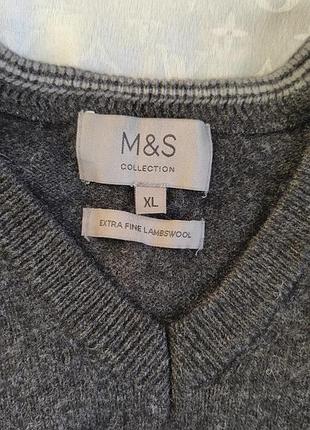Светр чоловічий m&s вовняний сірий 2