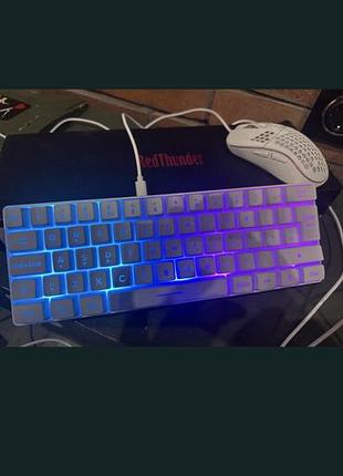 Механическая игровая клавиатура redthunder + мышь (белая, rgb)