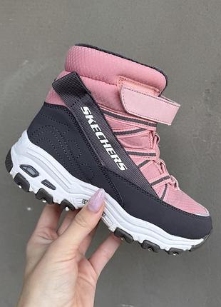 Skechers зимові черевики чоботи сапоги для дівчинки  28 р. 18 см, хутро