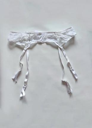 Пояс для чулок белый женский ann summers нижнее белье кружево кружевесное сексуальное эротическое белье фотосессии молочный чулок прозрачная сеточка