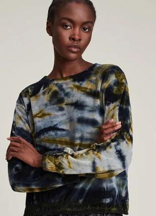 Оксамитовий світшот allsaints pippa velvet tie dye оригінал , м