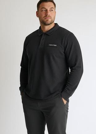 🗂️ мужской лонгслив-поло calvin klein big &amp; tall (размер: 5xl)
