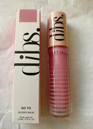 Блиск для губ dibs beauty go to glossy balm, рожевий, 7.4 мл
