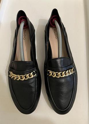 Чорні шкіряні туфлі човники aldo 41 р