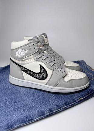 Шкіряні кросівки nike air jordan 1 dior