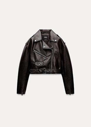 Куртка в байкерском стиле из искусственной кожи zara